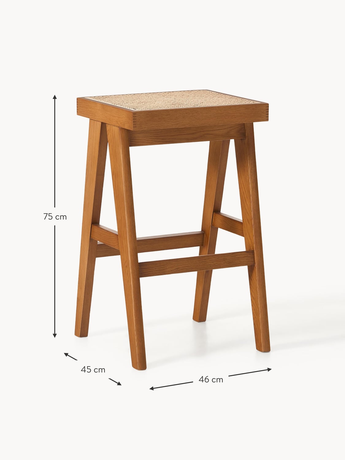 Dosso Bar Stool with Viennese Wickerwork