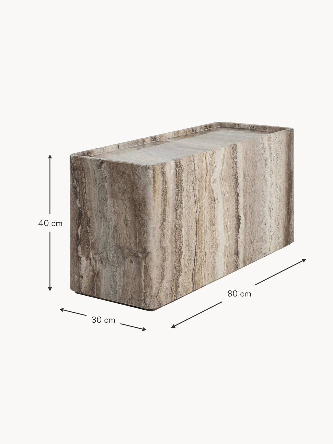 Quarona Travertine Side Table