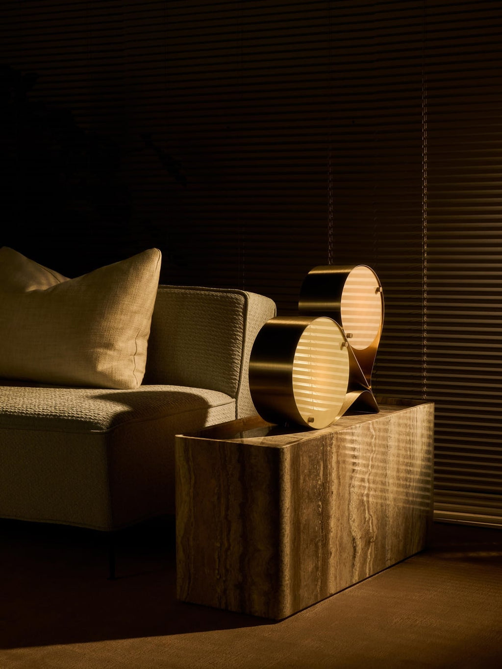 Quarona Travertine Side Table
