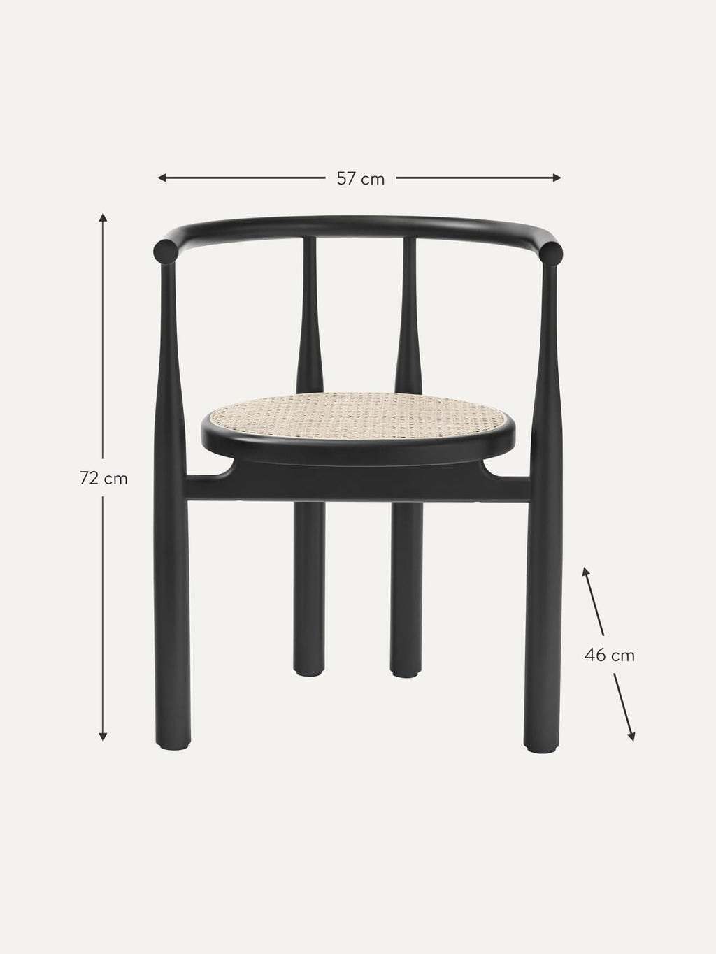 Lezzeno Beech Wood Dining Chair with Armrests