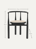 Lezzeno Beech Wood Dining Chair with Armrests