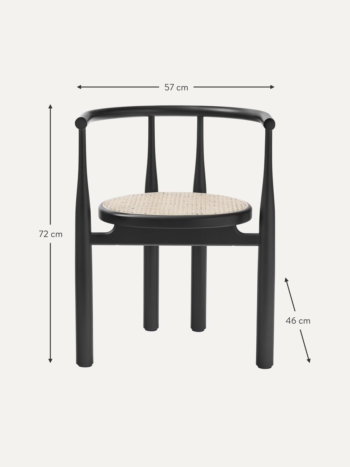Lezzeno Beech Wood Dining Chair with Armrests
