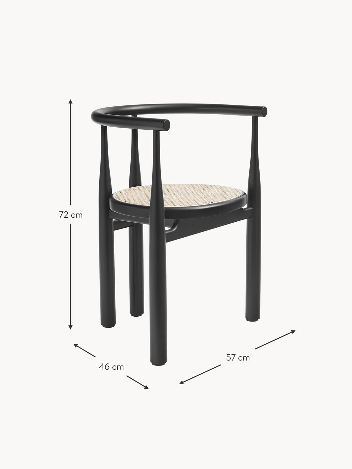 Lezzeno Beech Wood Dining Chair with Armrests