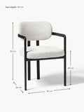 Veniano Upholstered Bouclé Dining Chair with Armrests