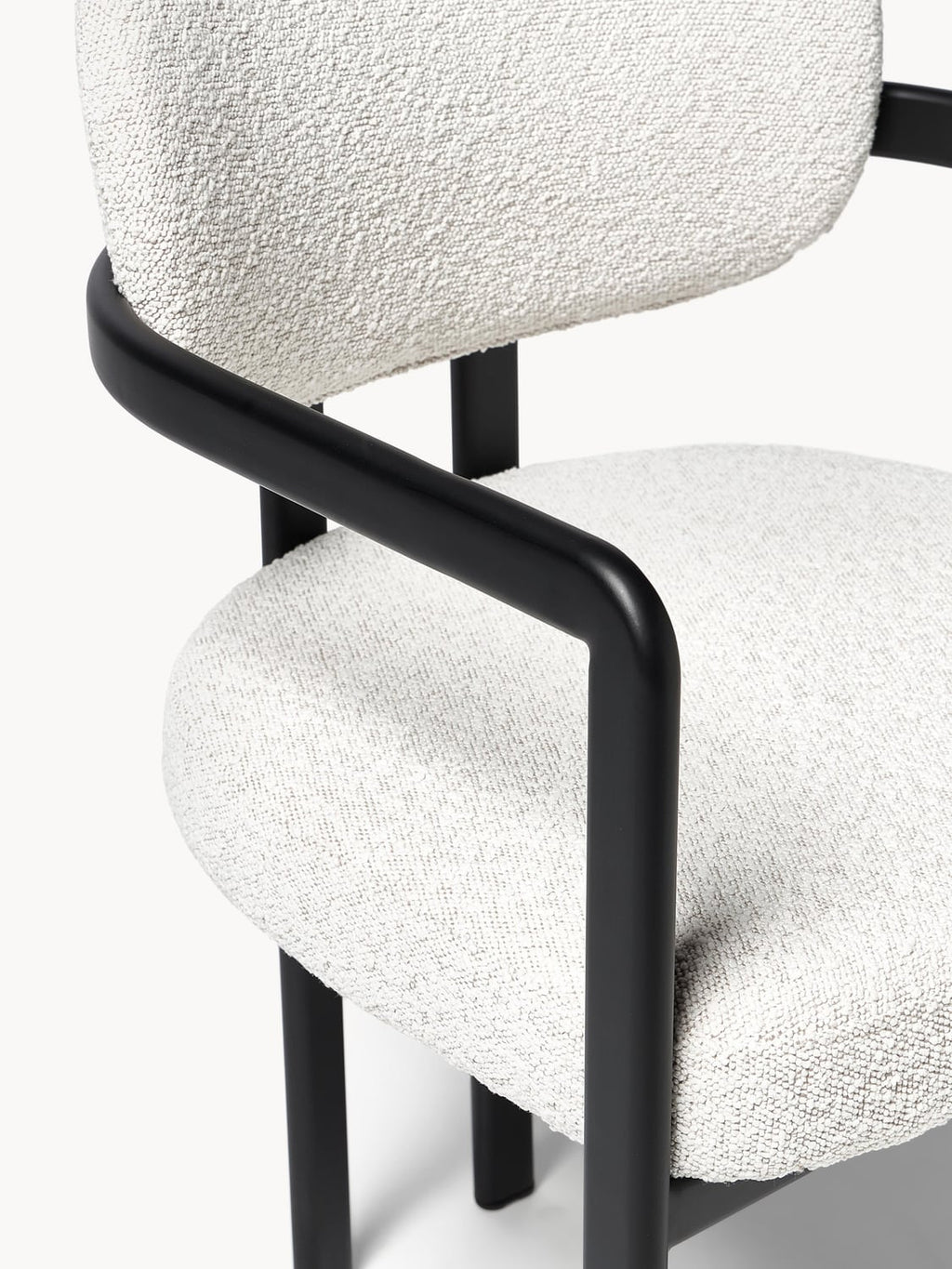 Veniano Upholstered Bouclé Dining Chair with Armrests