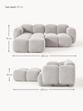 Valbrona Bouclé Modular Sofa (2-seater) with Ottoman (left/right)