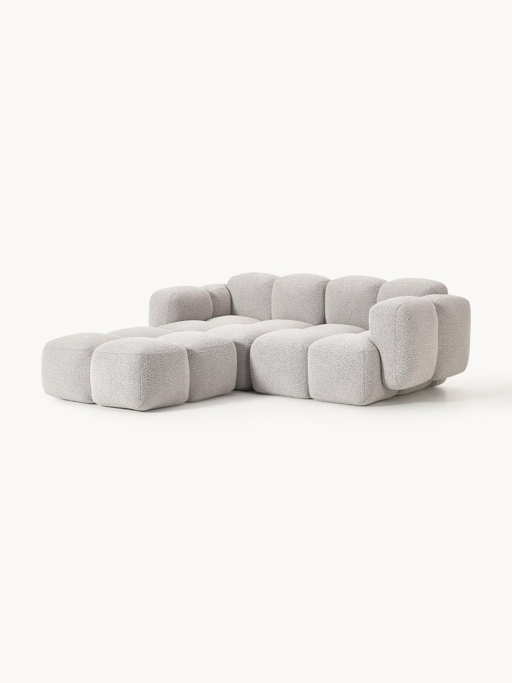 Valbrona Bouclé Modular Sofa (2-seater) with Ottoman (left/right)