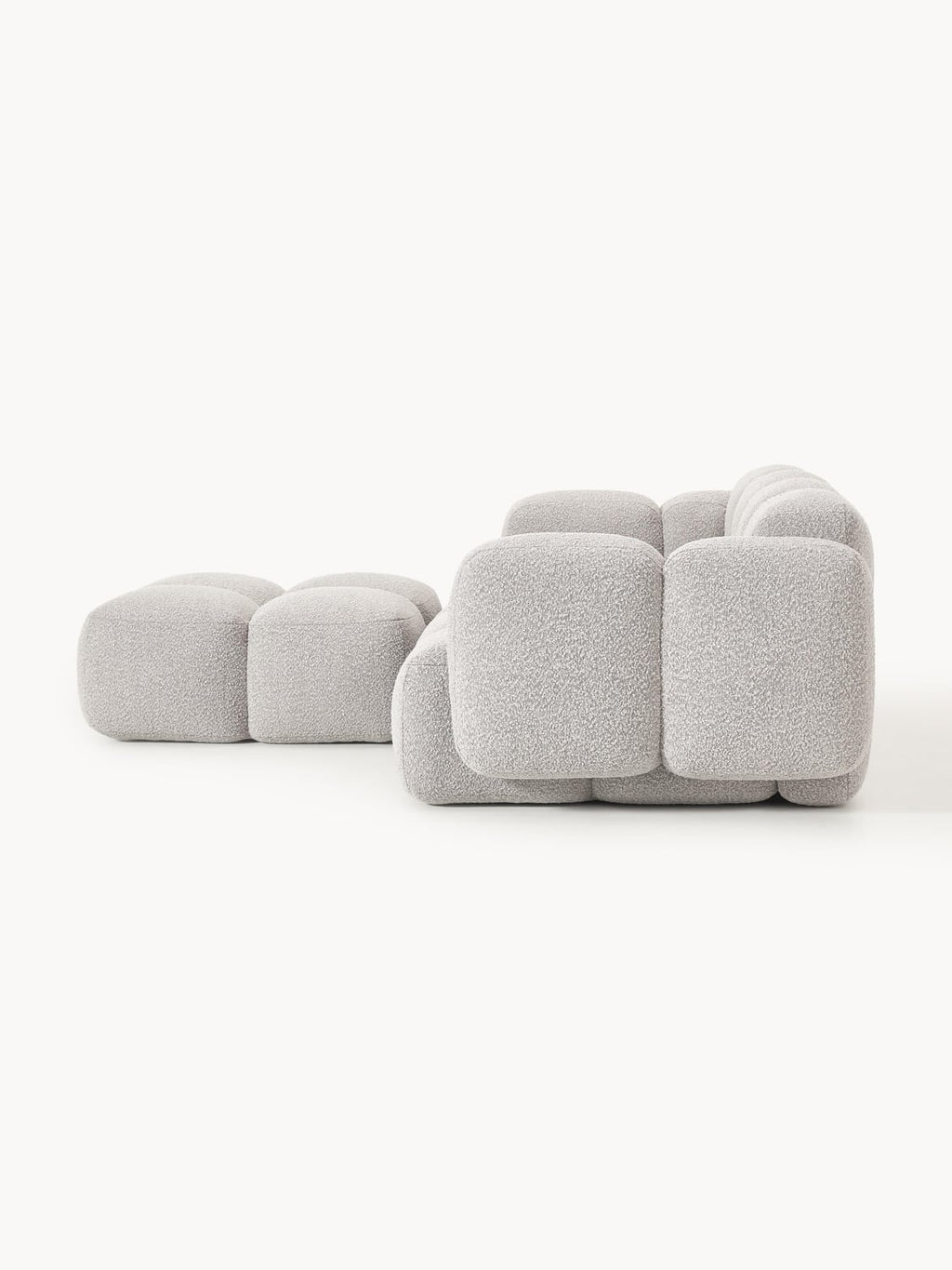 Valbrona Bouclé Modular Sofa (2-seater) with Ottoman (left/right)