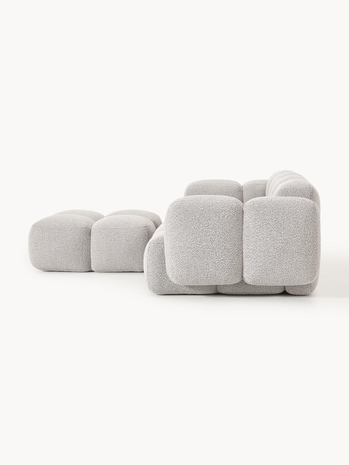 Valbrona Bouclé Modular Sofa (2-seater) with Ottoman (left/right)