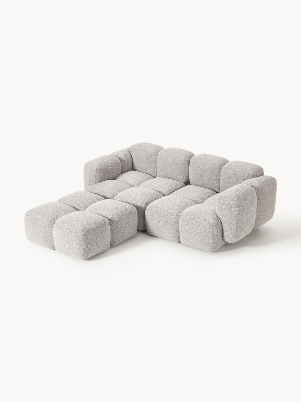Valbrona Bouclé Modular Sofa (2-seater) with Ottoman (left/right)