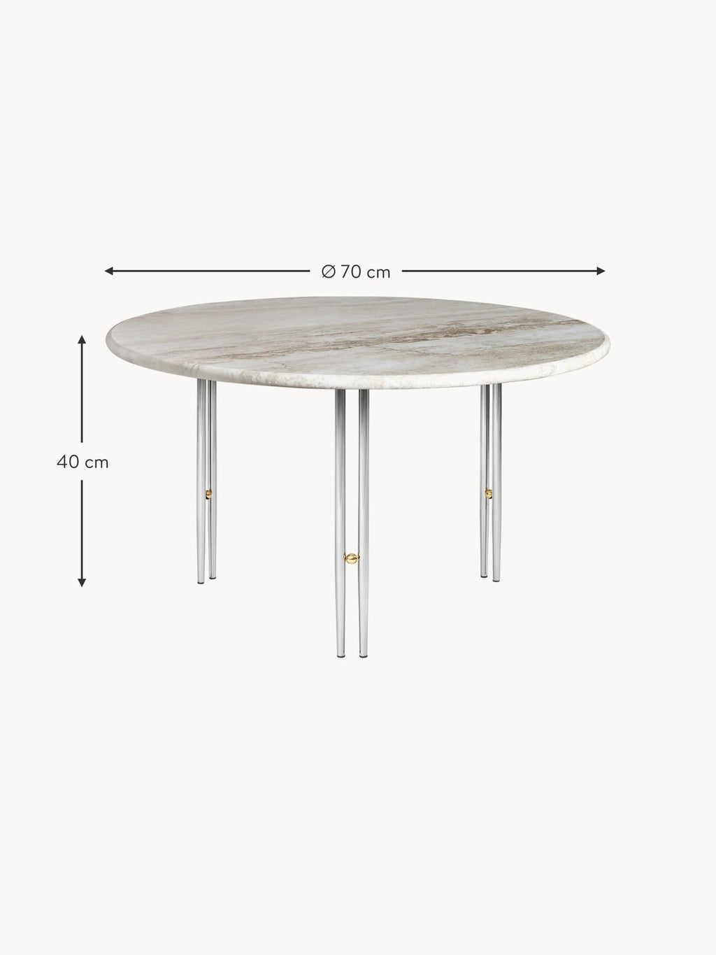 Bellara Round Marble Coffee Table, Ø 70 cm