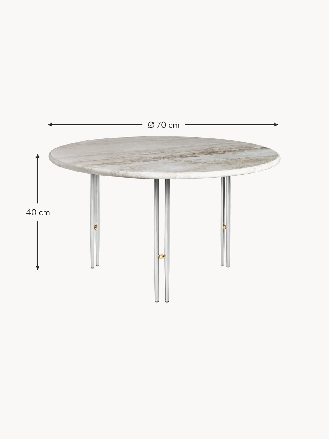 Bellara Round Marble Coffee Table, Ø 70 cm