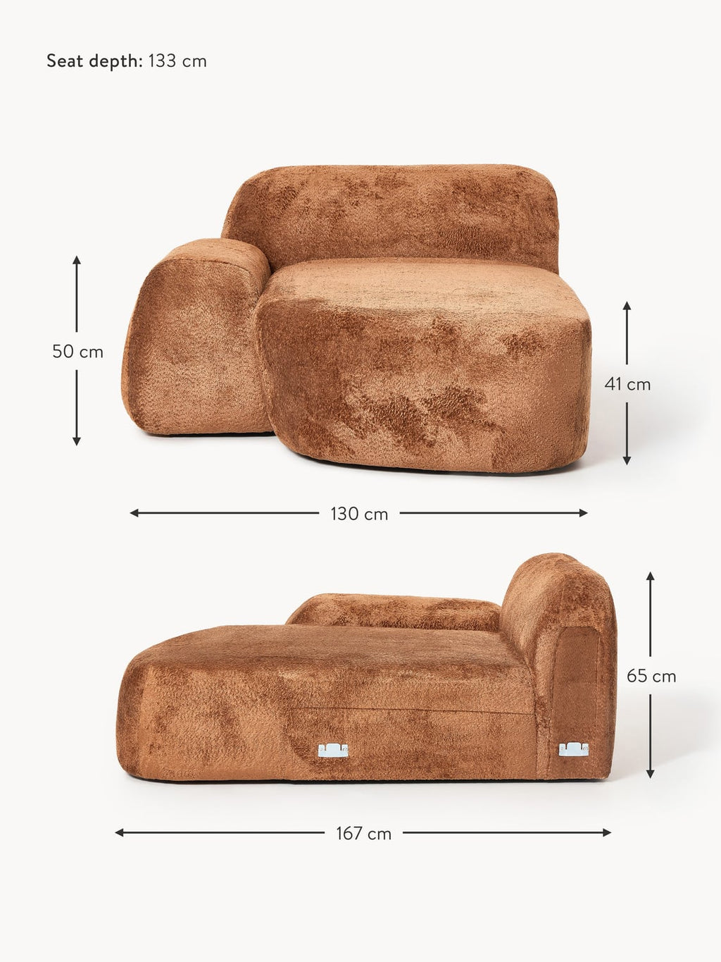 Bellara Teddy Bouclé Chaise Corner Module