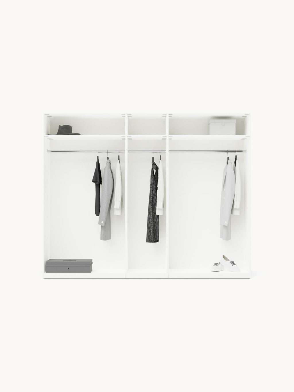 Dosso Modular Hinge Door Wardrobe, 250 cm Wide — available in several sizes