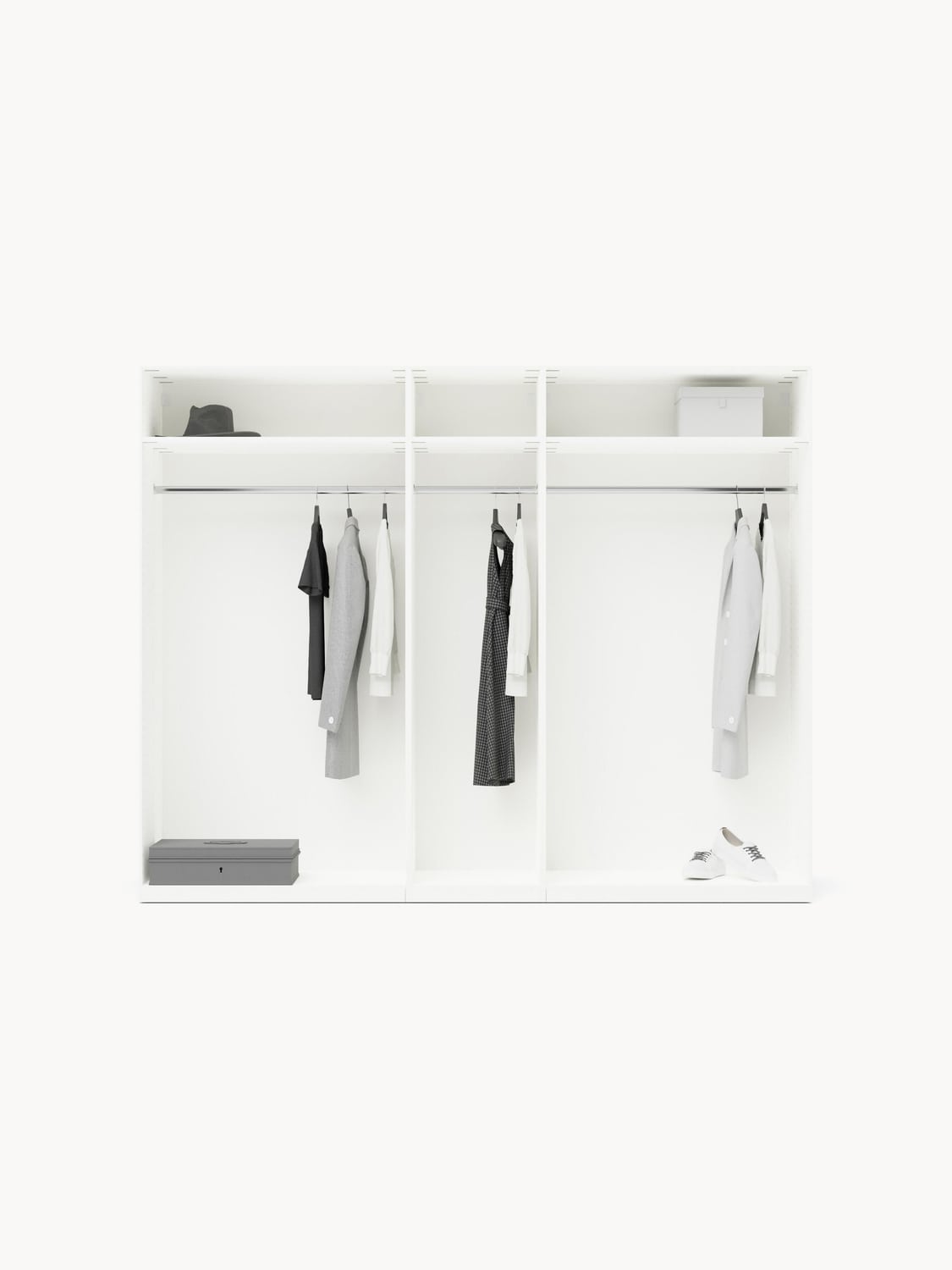 Dosso Modular Hinge Door Wardrobe, 250 cm Wide — available in several sizes