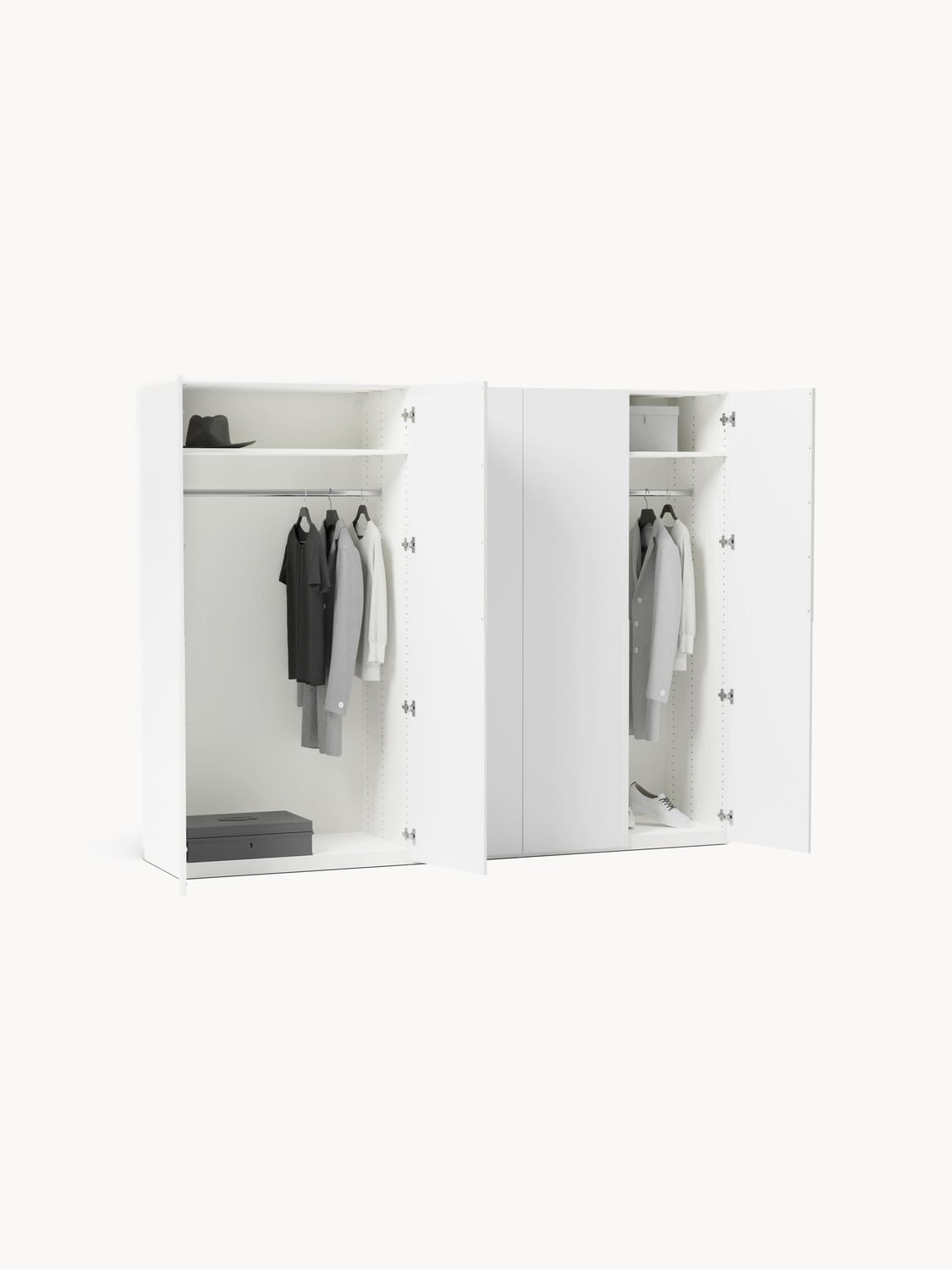 Dosso Modular Hinge Door Wardrobe, 250 cm Wide — available in several sizes