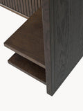 Mezzegra Oak Wood Headboard with Shelf