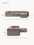 Tavordo Corduroy Modular Sofa (4-seater) with Ottoman (left/right)