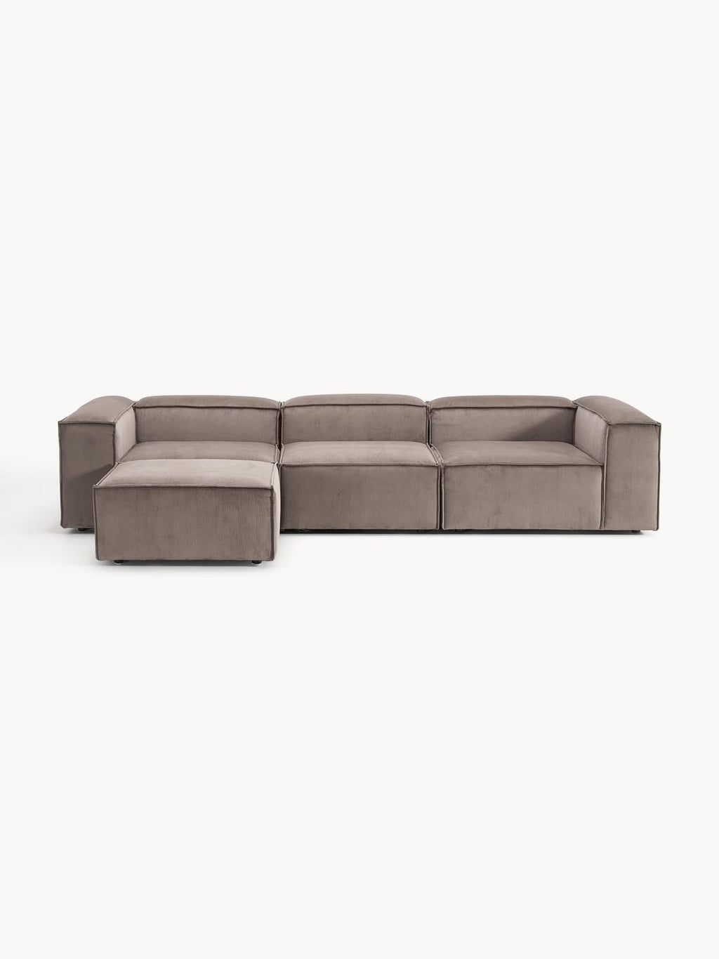 Tavordo Corduroy Modular Sofa (4-seater) with Ottoman (left/right)