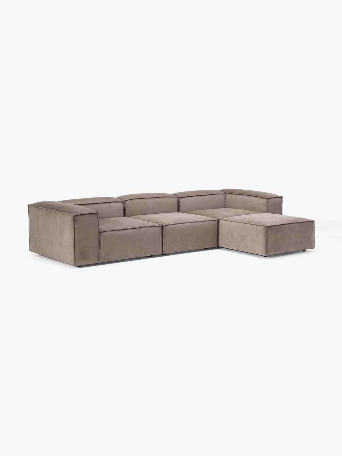 Tavordo Corduroy Modular Sofa (4-seater) with Ottoman (left/right)