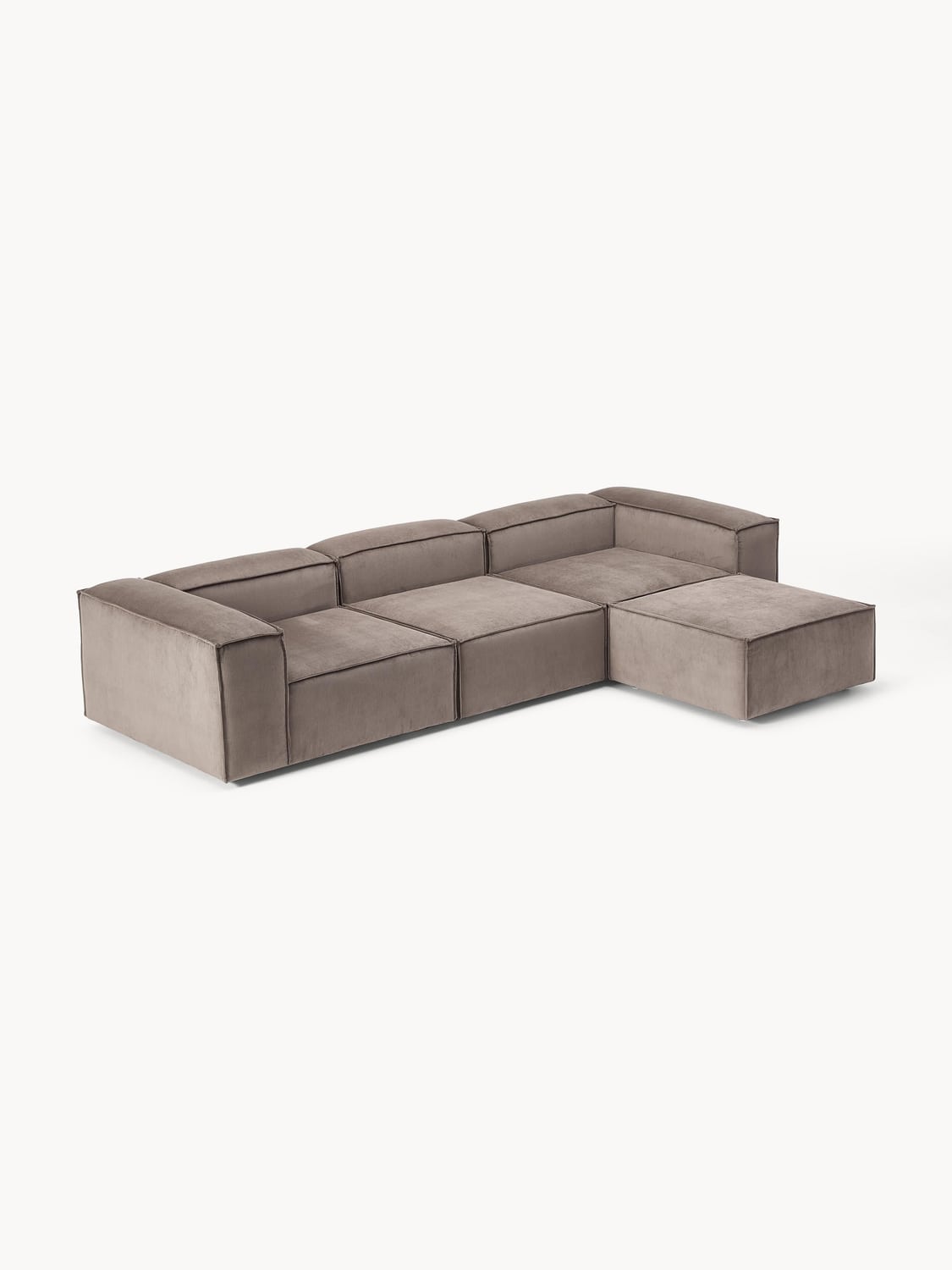 Tavordo Corduroy Modular Sofa (4-seater) with Ottoman (left/right)