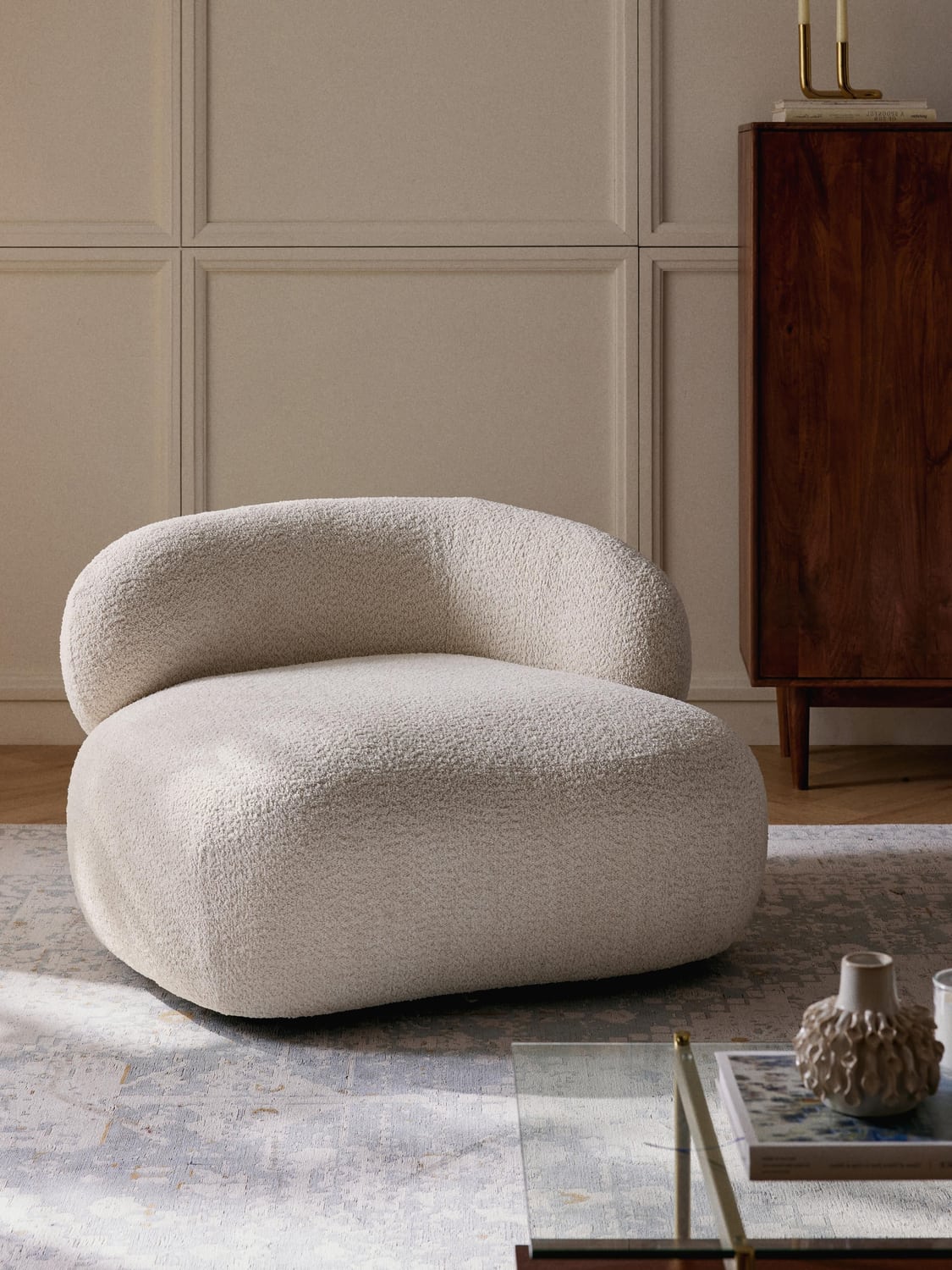 Corvara Teddy Bouclé Lounge Chair