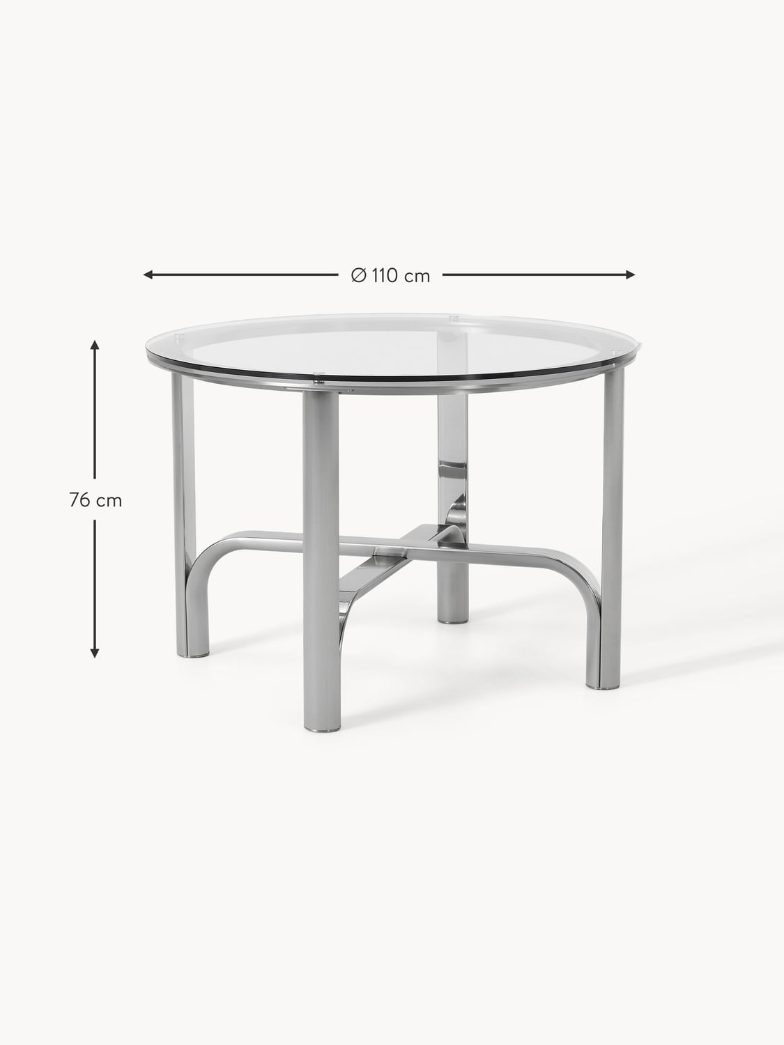 Lambrugo Round Dining Table with Glass Top — available in several sizes