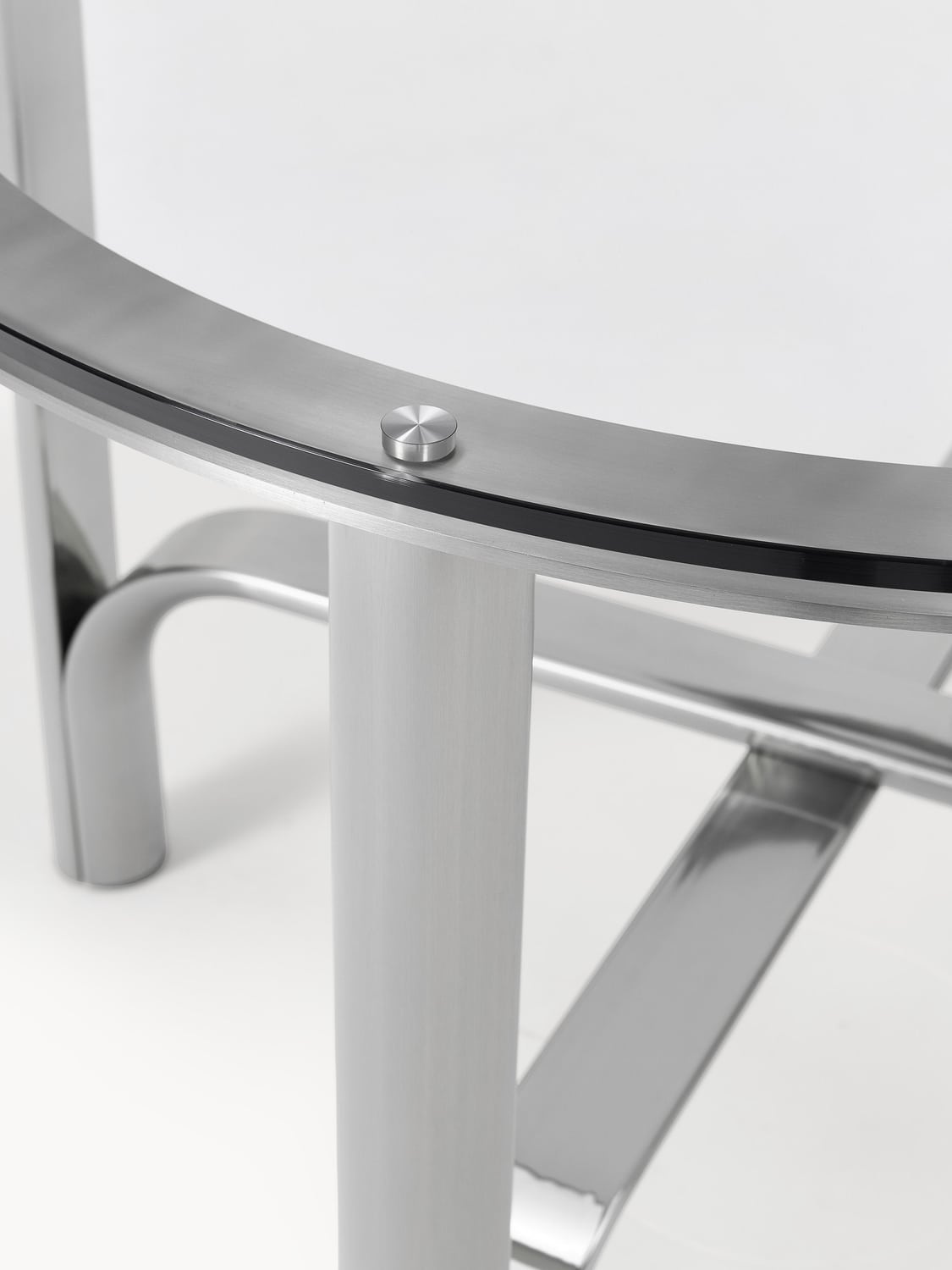 Lambrugo Round Dining Table with Glass Top — available in several sizes