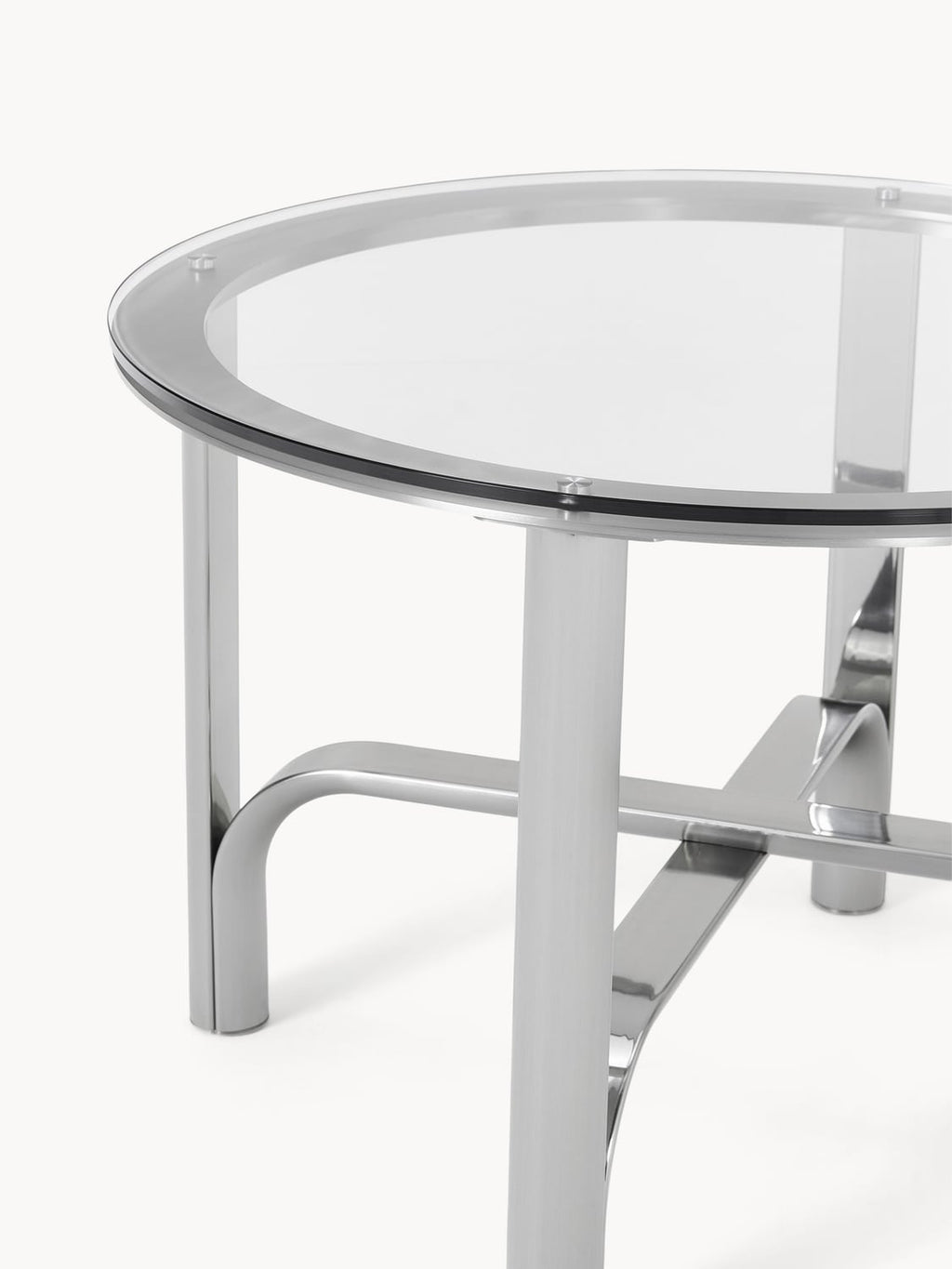 Lambrugo Round Dining Table with Glass Top — available in several sizes