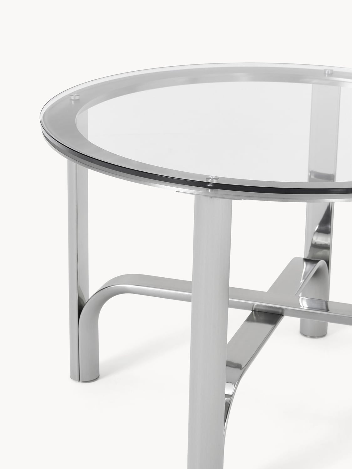 Lambrugo Round Dining Table with Glass Top — available in several sizes