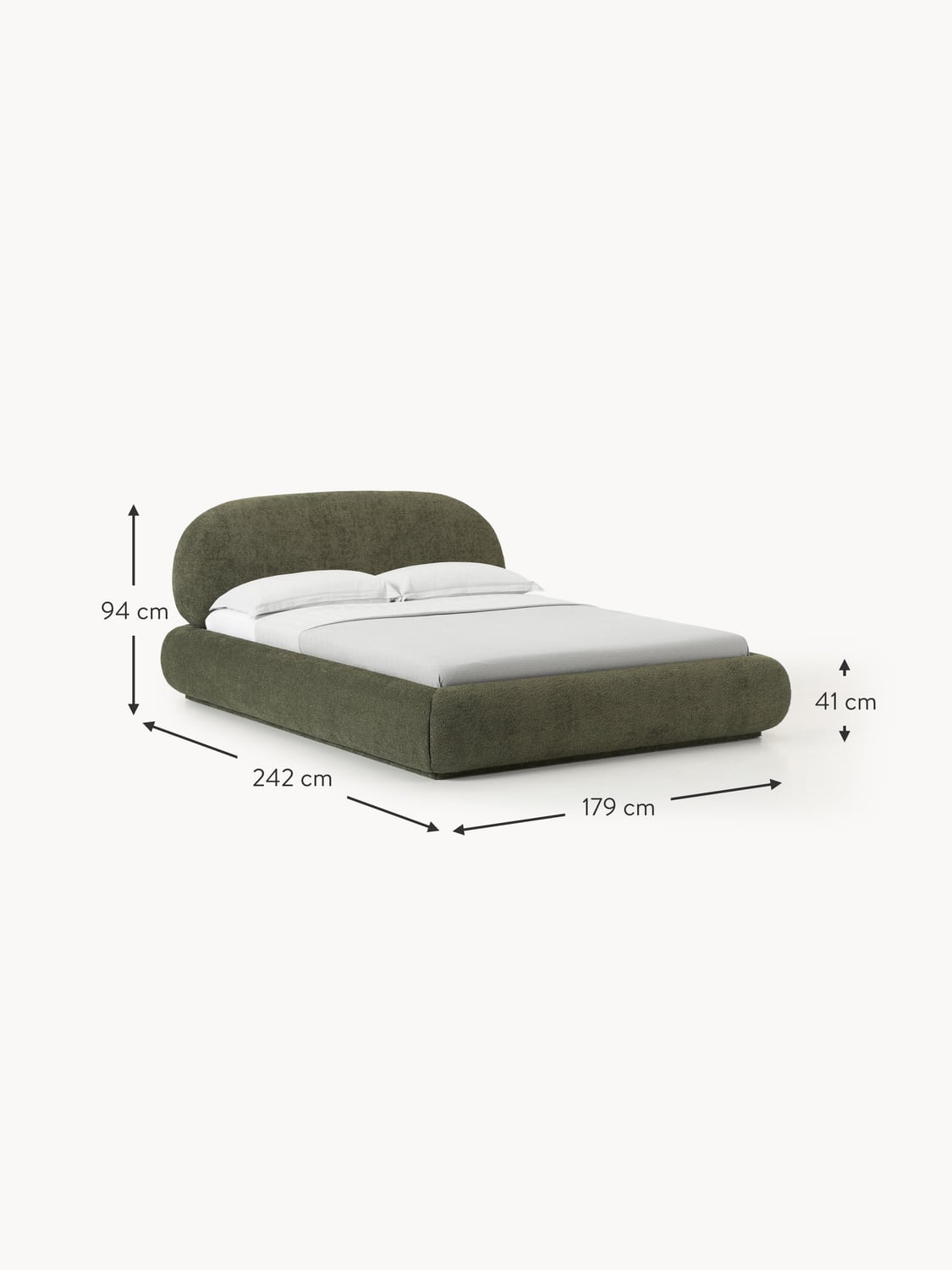 Corvara Upholstered Teddy Bouclé Bed