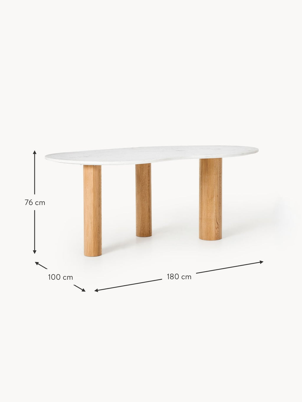 Montorfano Organic-Shaped Marble Dining Table — available in several sizes