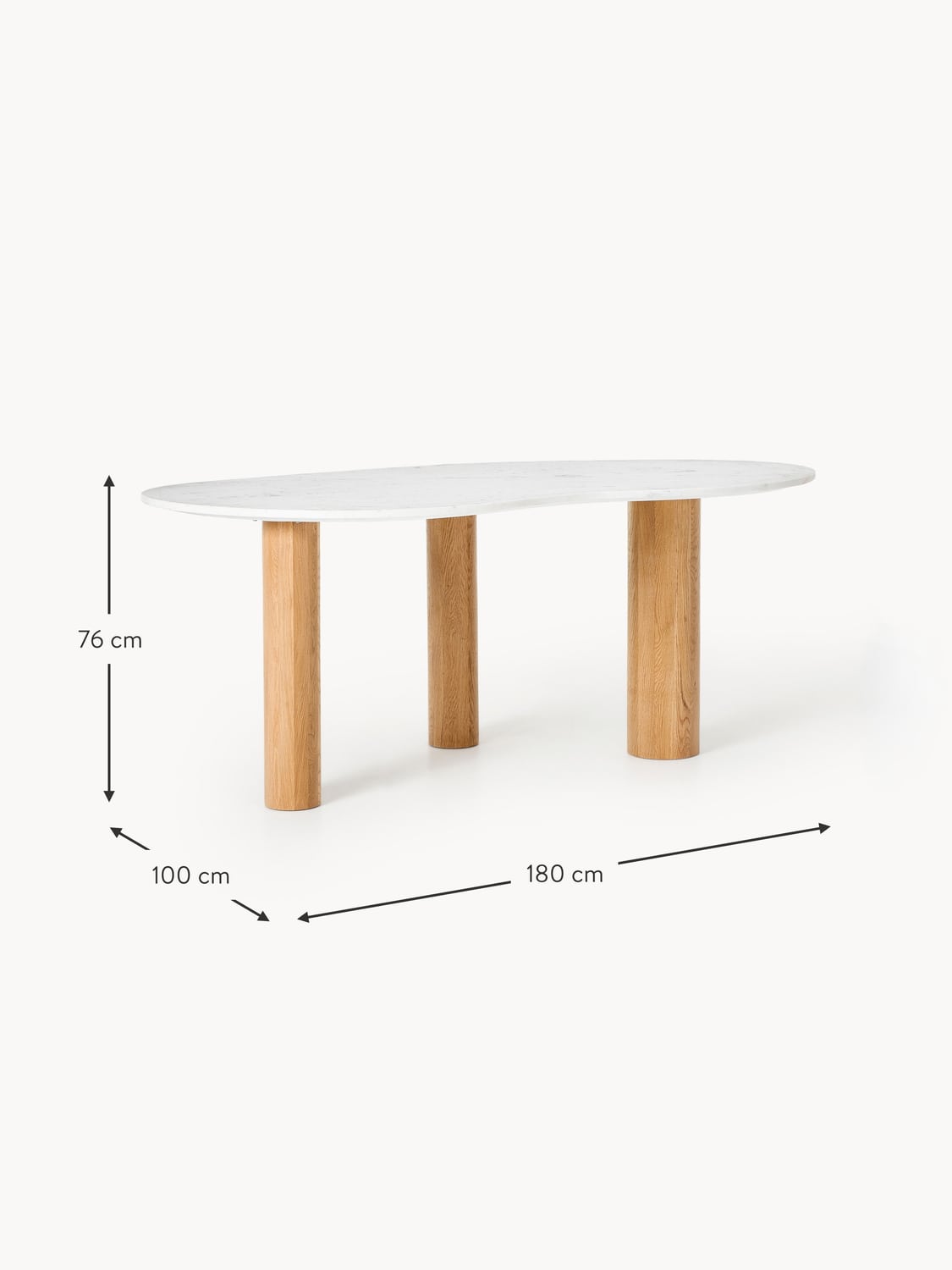 Montorfano Organic-Shaped Marble Dining Table — available in several sizes