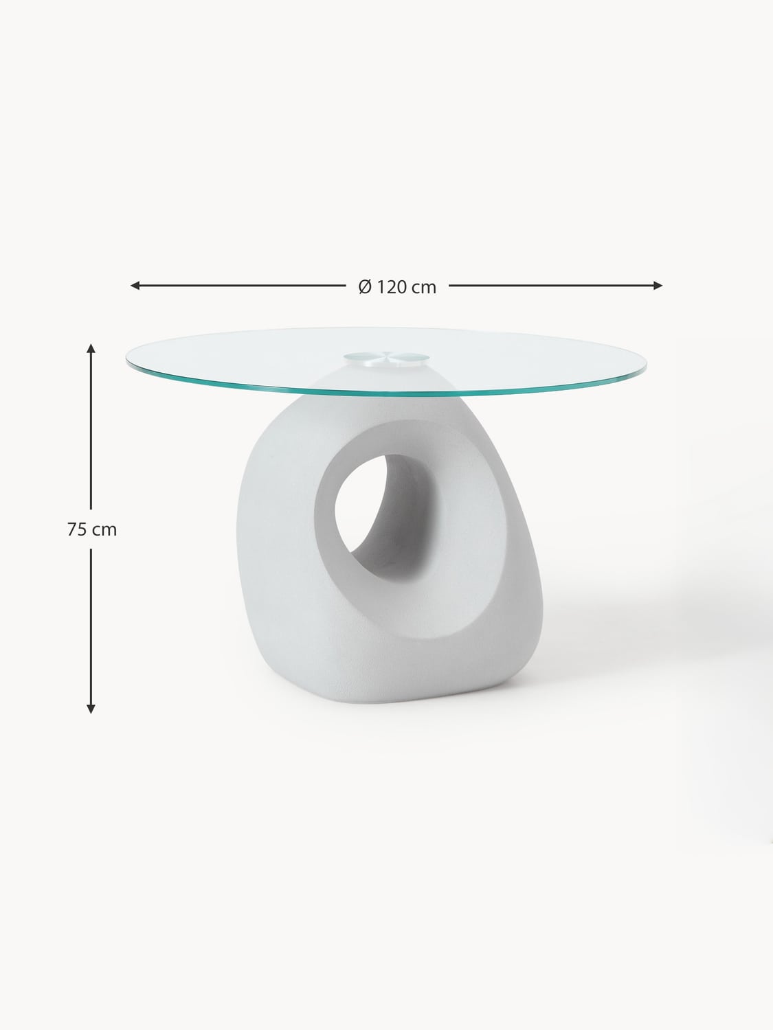 Inverigo Round Dining Table with Glass Top — available in several sizes
