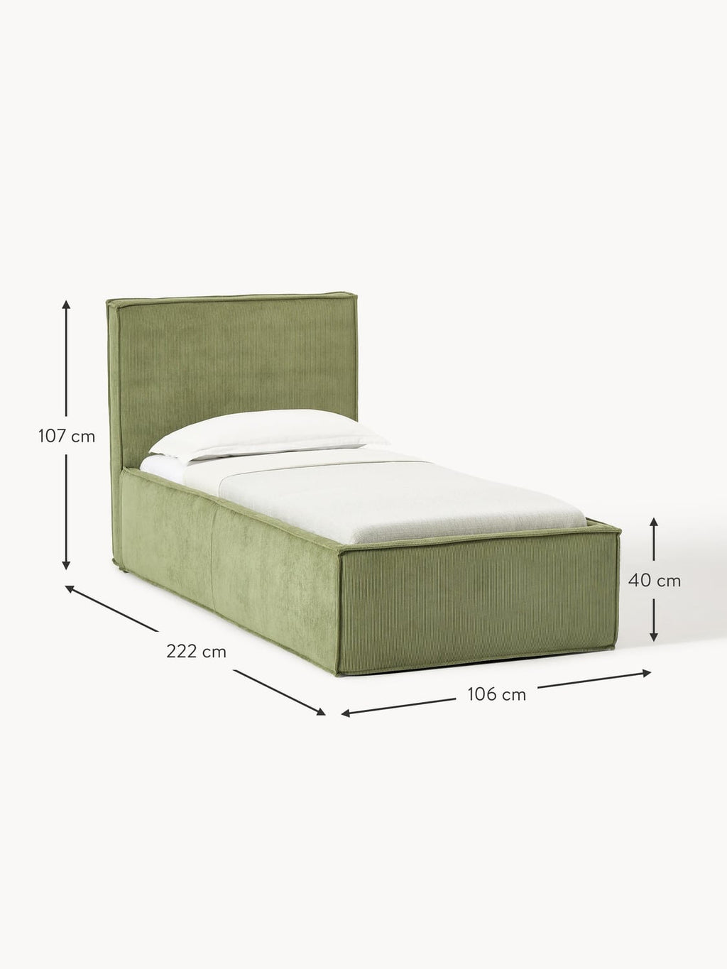 Figino Upholstered Corduroy Bed