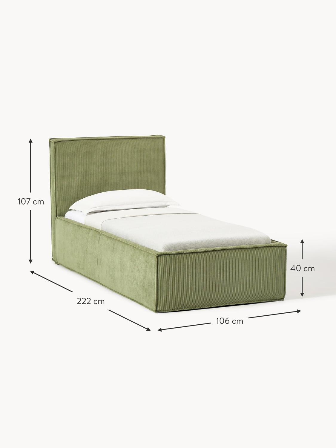 Figino Upholstered Corduroy Bed