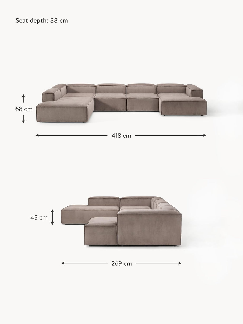 Tavordo XL Corduroy Modular Sofa