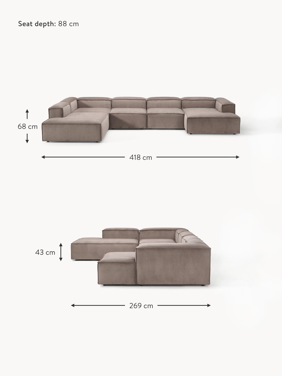 Tavordo XL Corduroy Modular Sofa