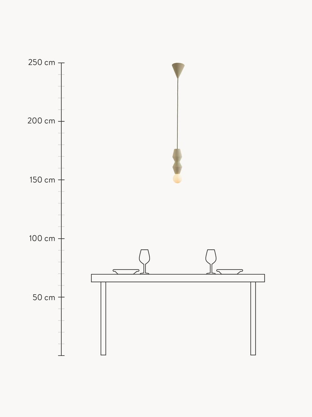 Lambrugo Small Handmade Dimmable Pendant Light STUCCO No. 2