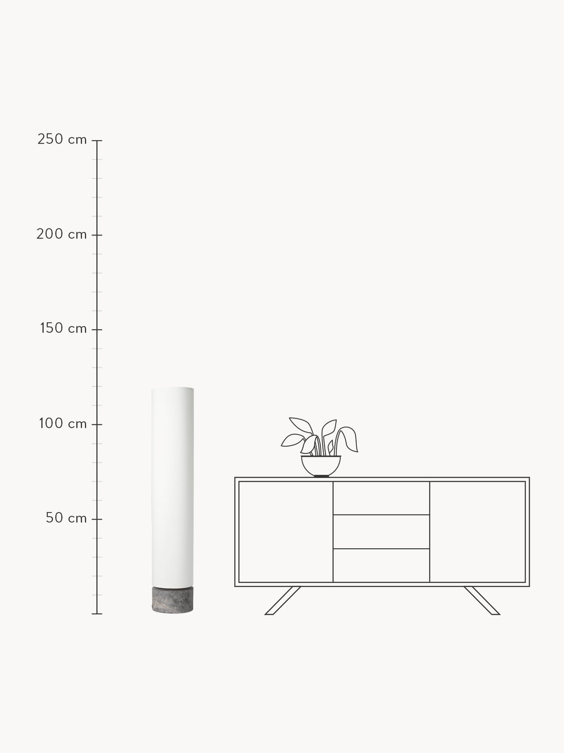 Domaso Dimmable LED Floor Lamp with Marble Base — available in several sizes