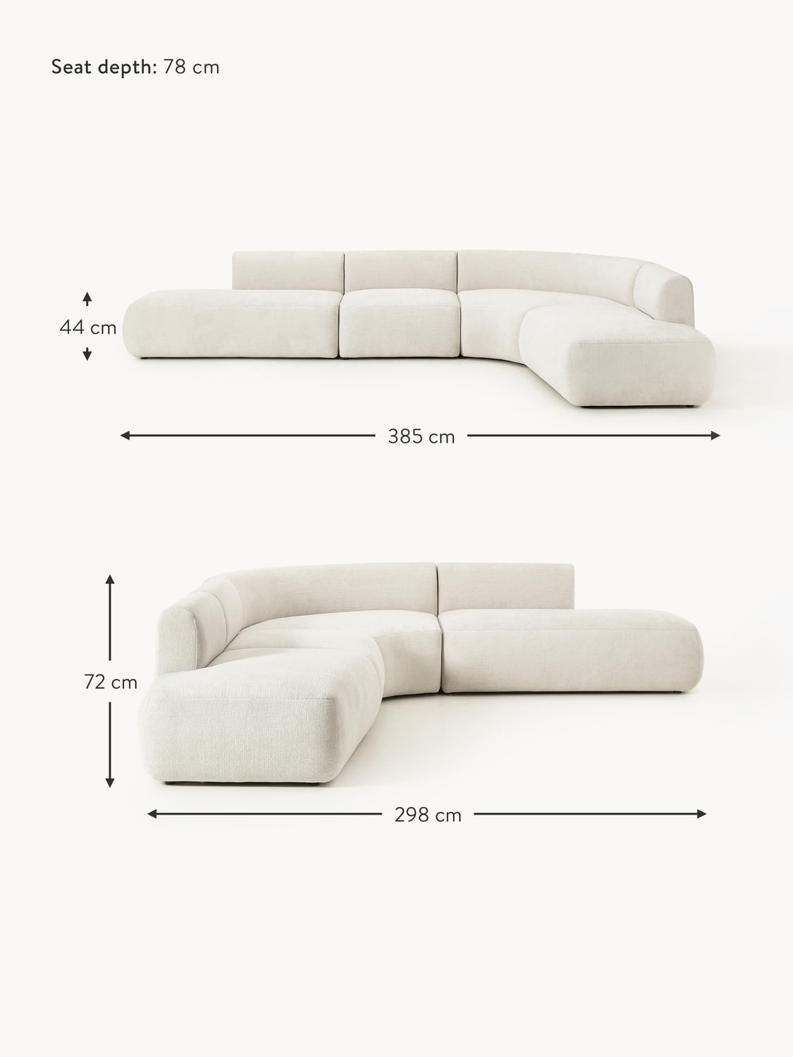 Lavena XL Modular Corner Sofa (4-seater)