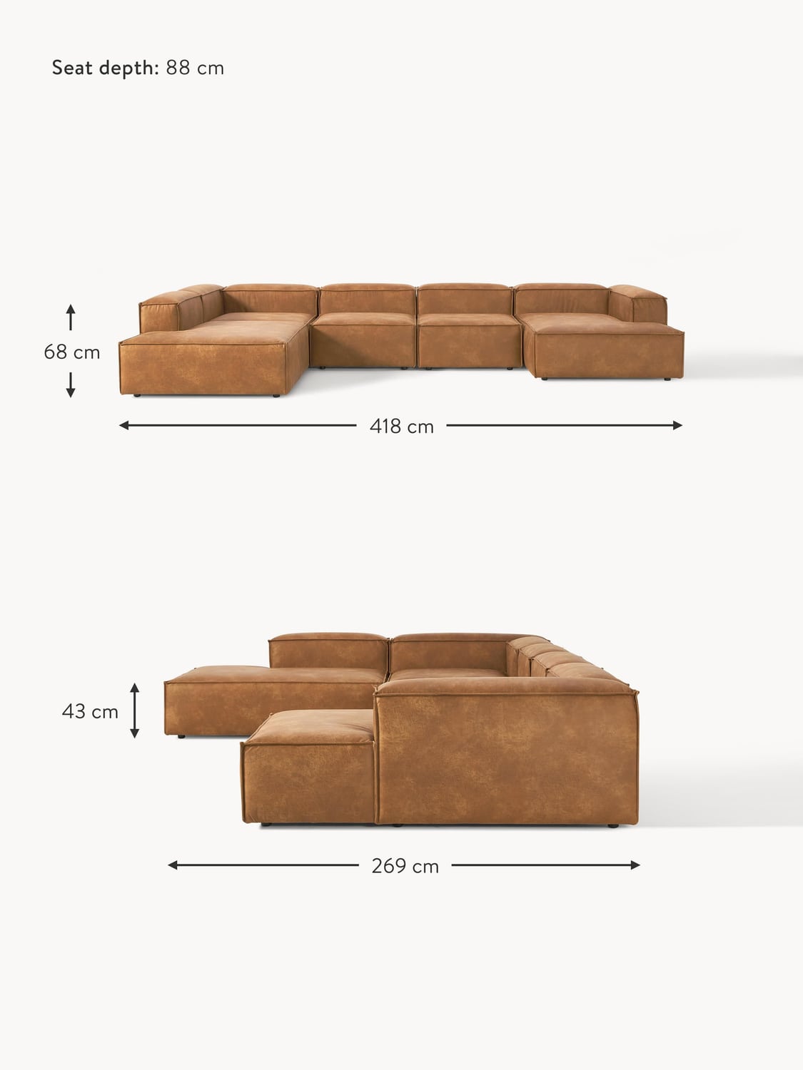 Tavordo XL Leather Modular Sofa