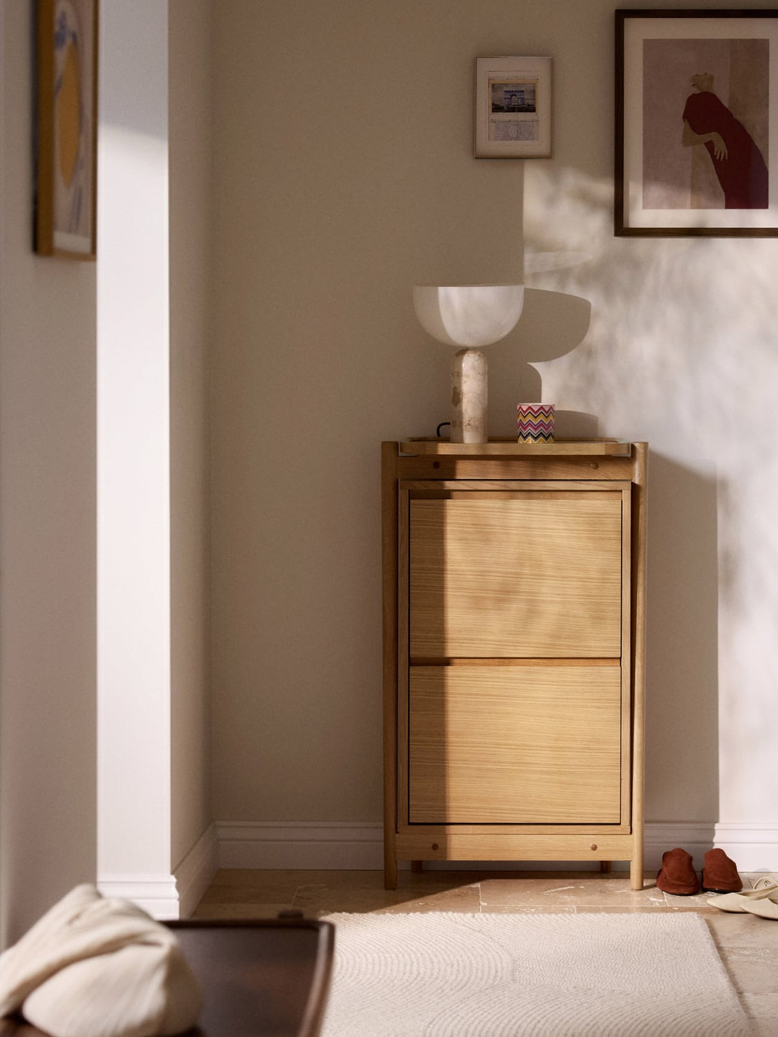 Varenna Fold Out Wooden Shoe Cabinet