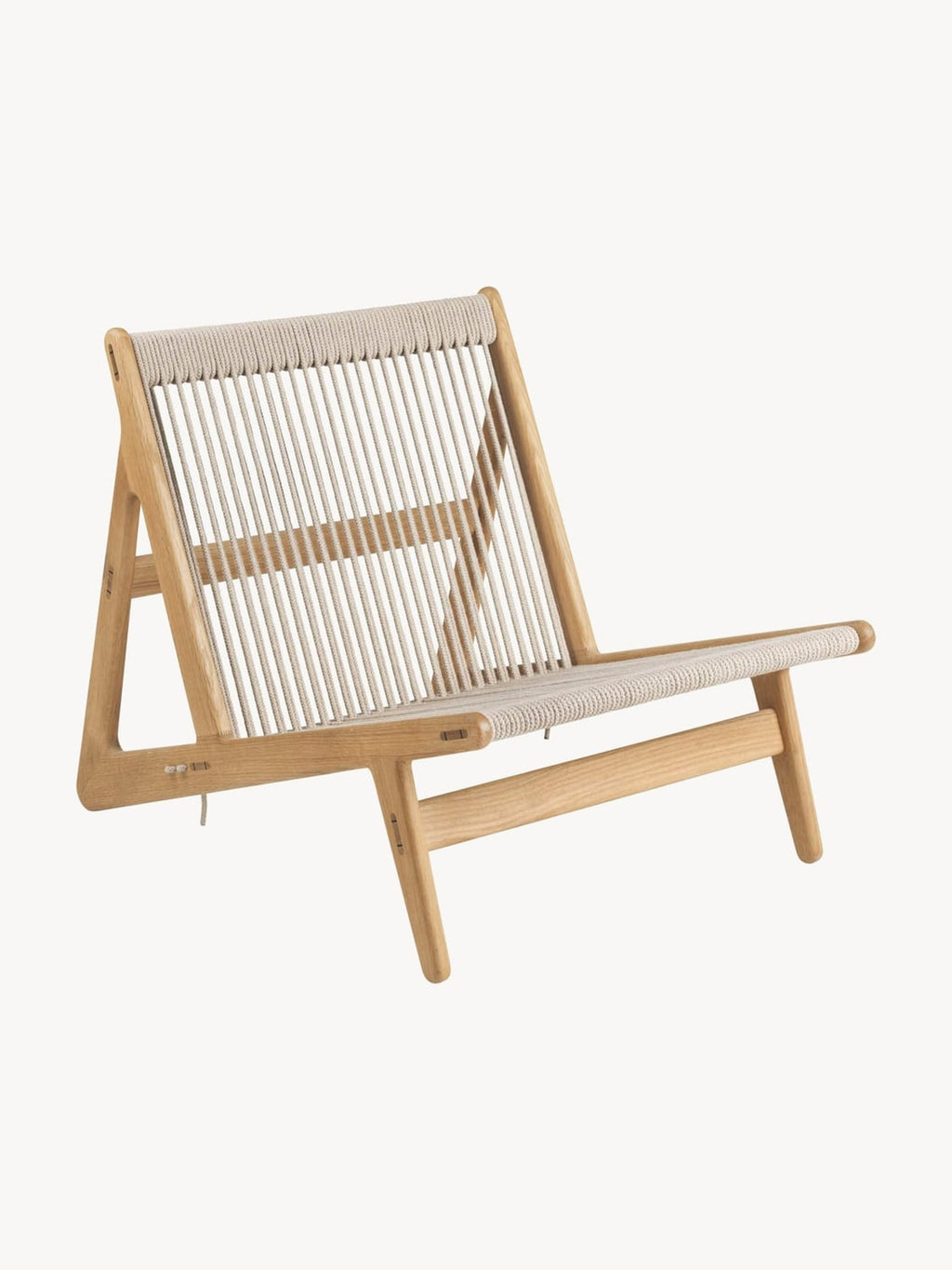 Laglio Handmade Oak Wood Lounge Chair MR01 with Seat Cushion
