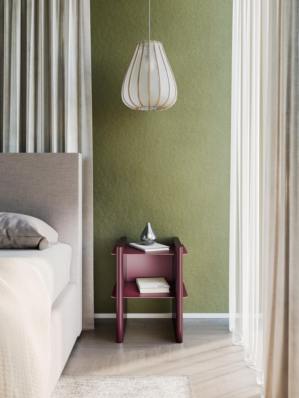 Albiolo Bedside Table with Metal Elements
