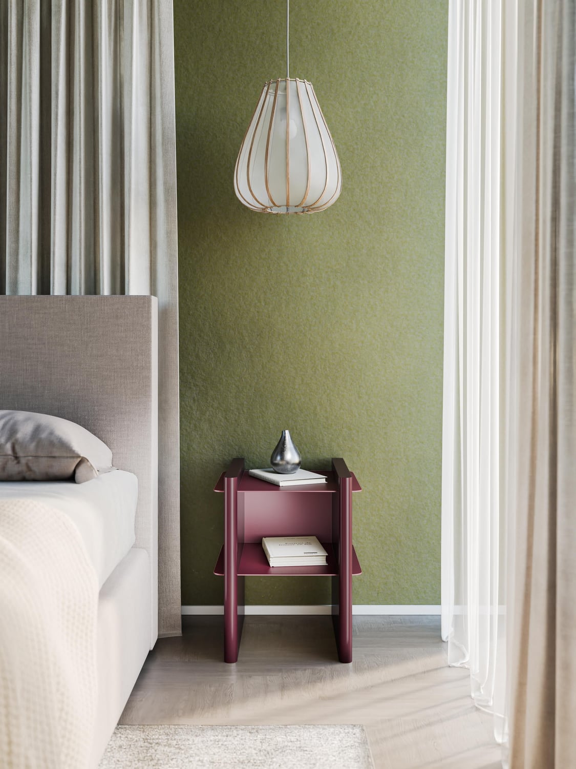 Albiolo Bedside Table with Metal Elements