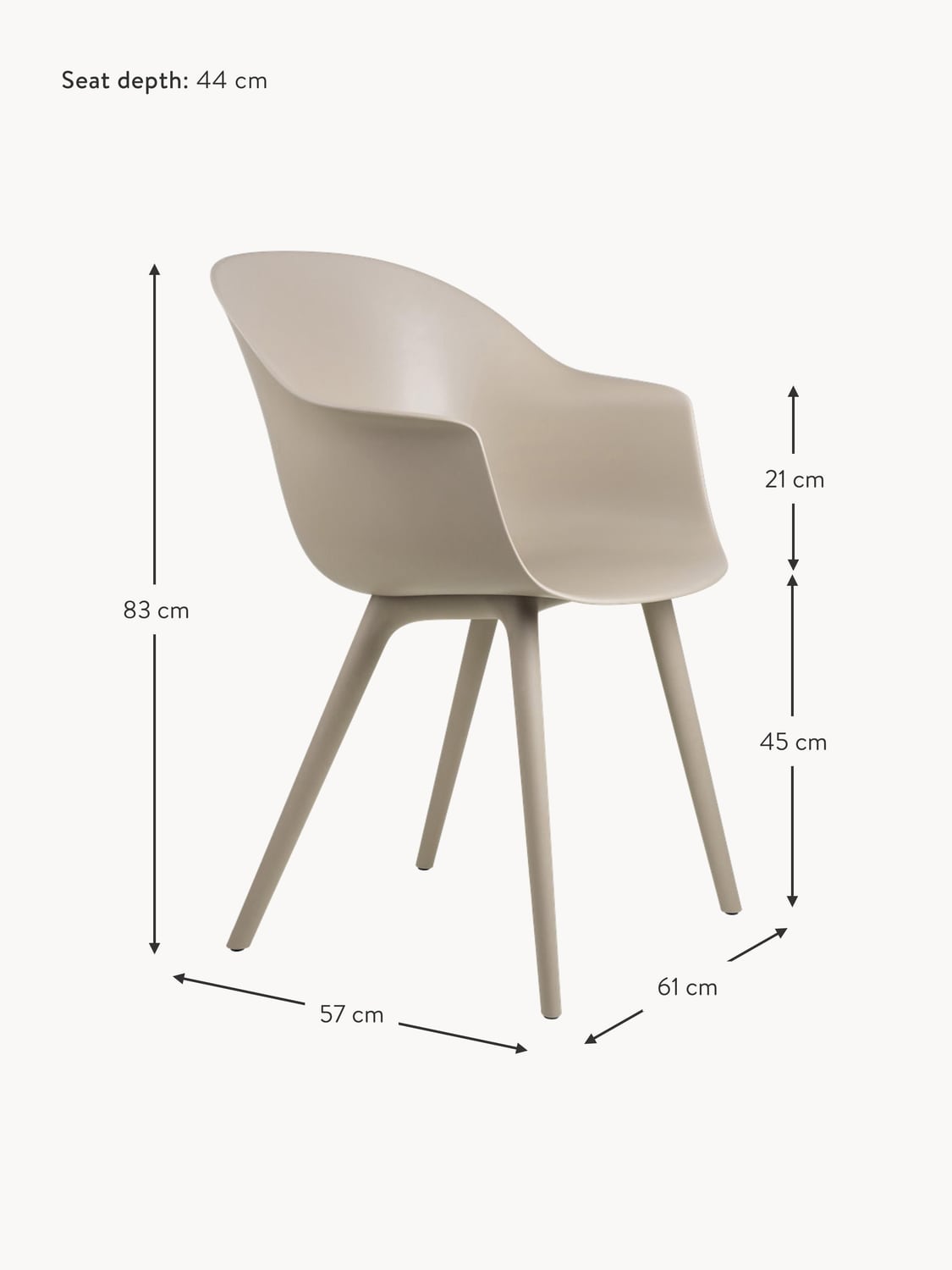 Falterra Garden Dining Chair with Armrests