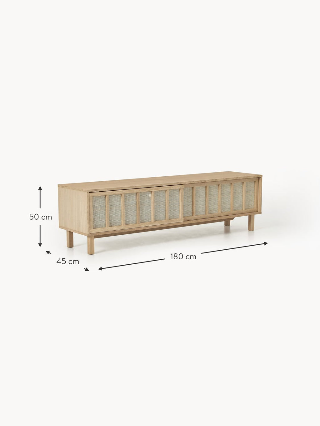 Pognana TV Stand with Rattan Fronts