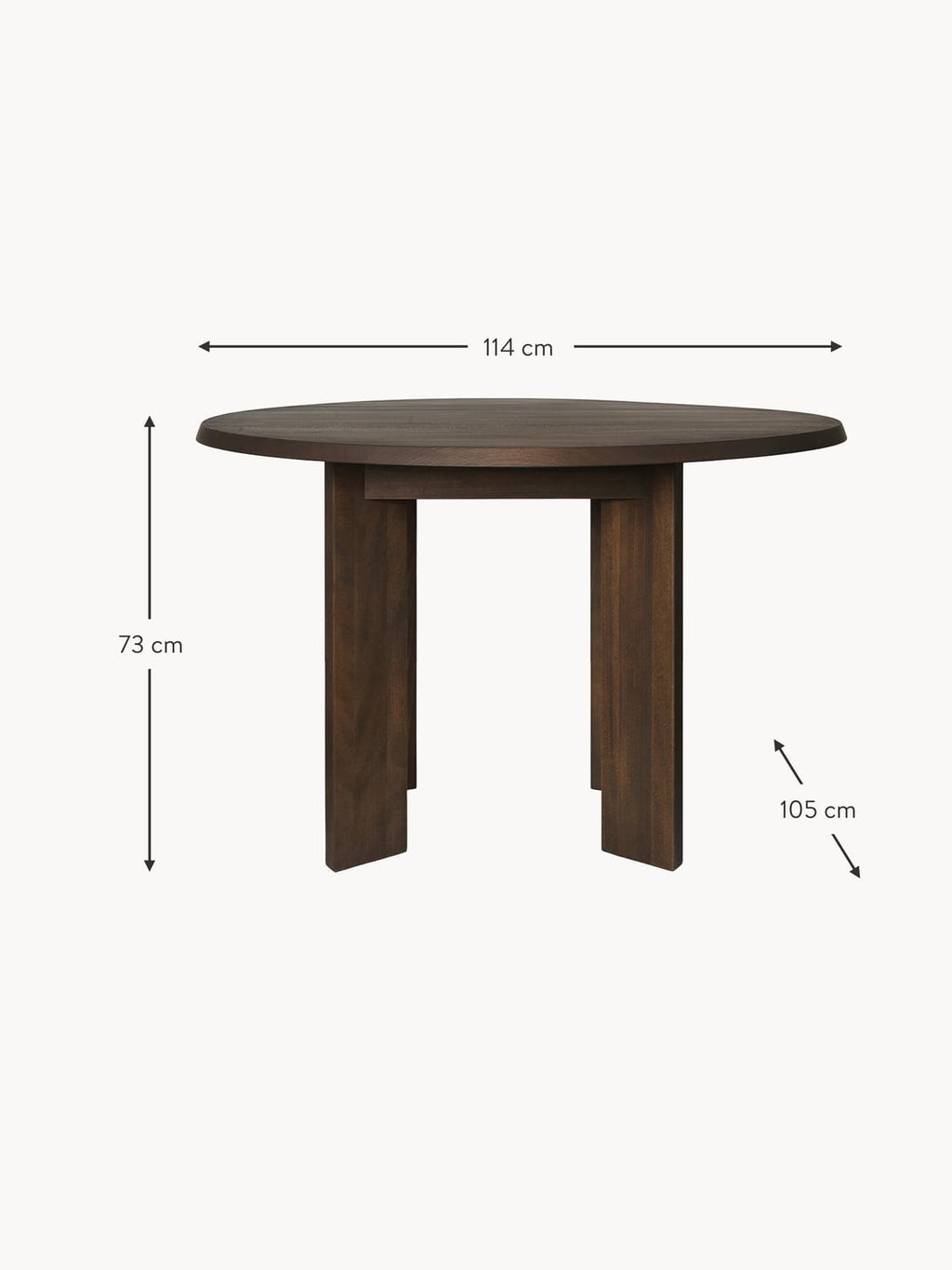 Nesso Beech Wood Dining Table, 114 x 105 cm