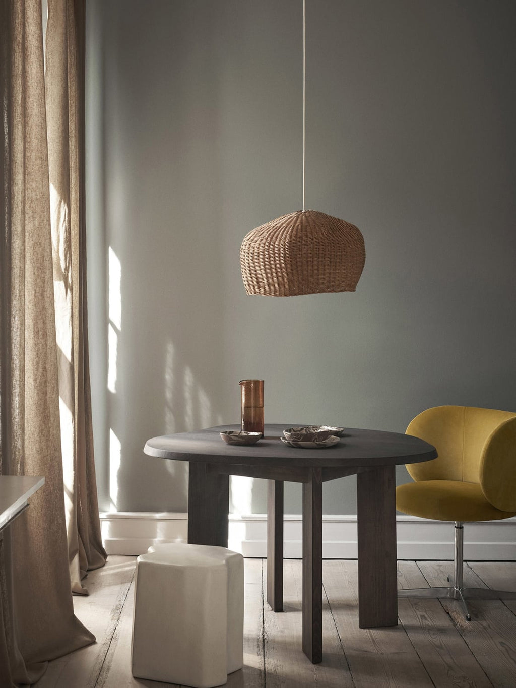 Nesso Beech Wood Dining Table, 114 x 105 cm